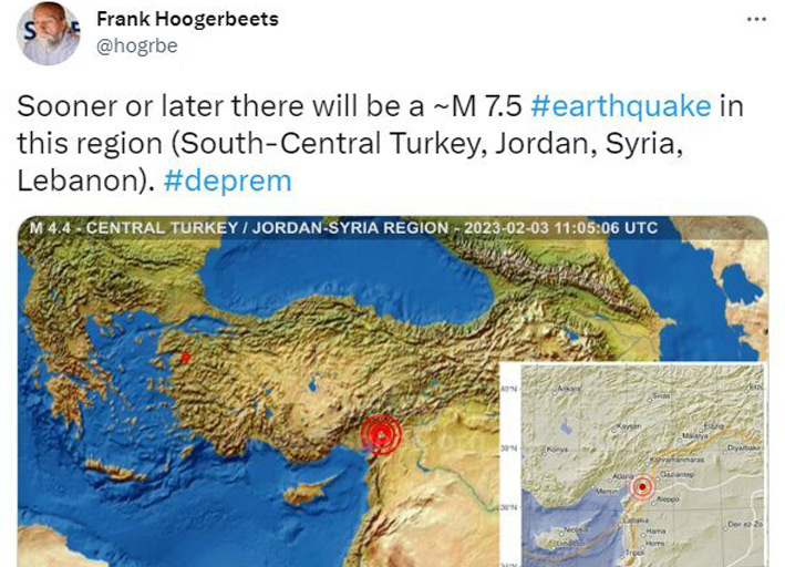 پیش بینی زلزله ترکیه و سوریه