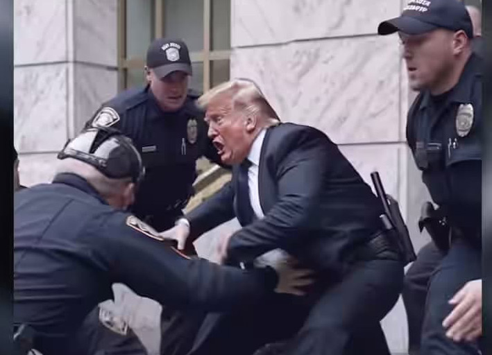 Artificial intelligence images of the arrest of Donald Trump 4