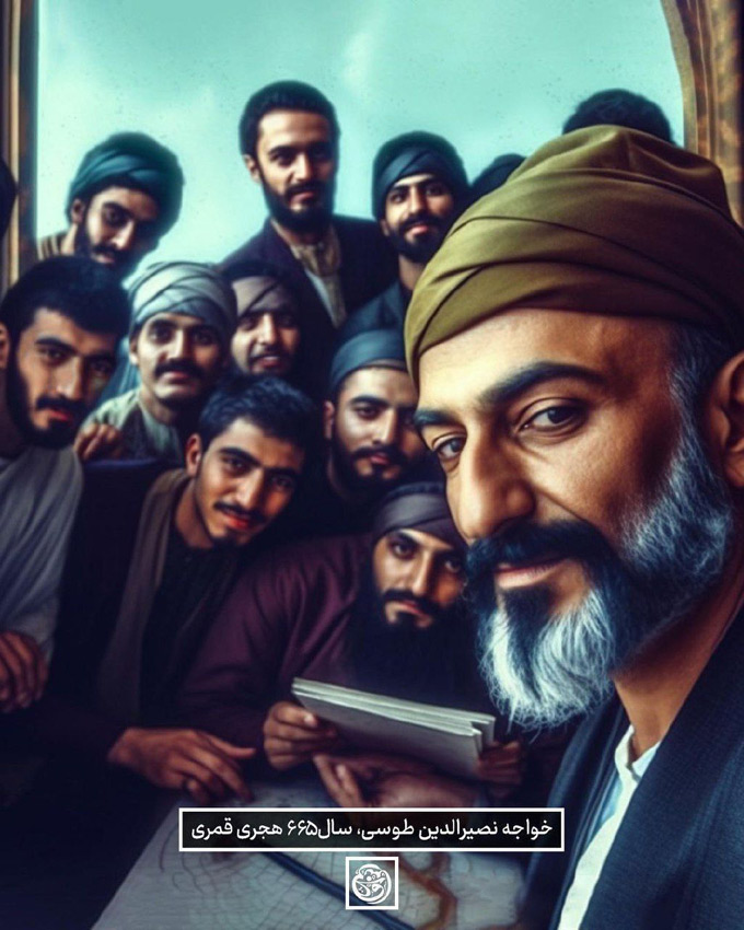 تصاویر علمای بزرگ شیعه با هوش مصنوعی 5 خواجه نصيرالدين طوسي