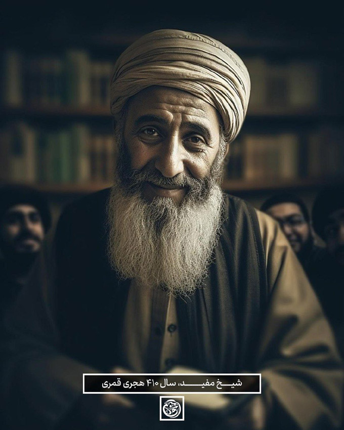 تصاویر علمای بزرگ شیعه با هوش مصنوعی 6 شيخ مفيد