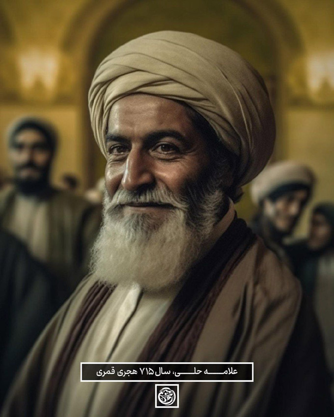 تصاویر علمای بزرگ شیعه با هوش مصنوعی 3 علامه حلي