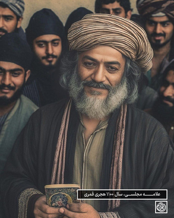 تصاویر علمای بزرگ شیعه با هوش مصنوعی 2 علامه مجلسي