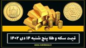 قیمت طلا و سکه امروز پنج شنبه ۱۴ دی ۱۴۰۲