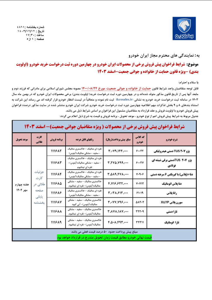 آغاز طرح پیش فروش جدید ایران خودرو 2 پیش فروش جدید ایران خودرو